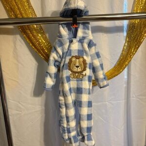 Blue and White Checkered Kids One Piece